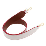 Women HandBag Straps Replacement PU Leather Shoulder Bag Handles White and Brown