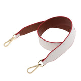 Women HandBag Straps Replacement PU Leather Shoulder Bag Handles White and Brown