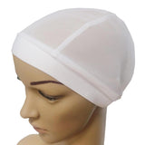 Mesh Stretch Turban Hat Hijab Skull Cap Head Wrap Hair Loss Chemo Hat Beanie White
