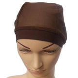 Max Mesh Stretch Turban Hat Hijab Skull Cap Head Wrap Hair Loss Chemo Hat Beanie Coffee