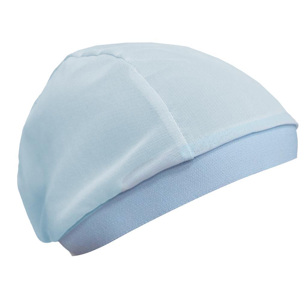 Max Mesh Stretch Turban Hat Hijab Skull Cap Head Wrap Hair Loss Chemo Hat Beanie Sky Blue