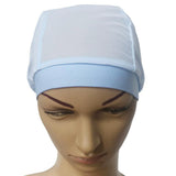 Max Mesh Stretch Turban Hat Hijab Skull Cap Head Wrap Hair Loss Chemo Hat Beanie Sky Blue