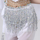 Women Belly Dance Dance Skirt Belt Performance Festival Clothing Silver