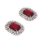 Rhinestone Shoe Clips Wedding Buckle DIY Bride Shoe Decorative Charms Red