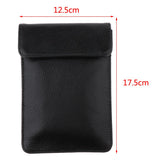 Leather RFID Cell Phone Signal Blocking Shielding Sleeve Wallet Bag Black