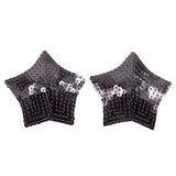 Maxbell 2 Pieces Women Sexy Nipple Cover Sequin Star Shape Pasties Lingerie  Black