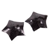 Maxbell 2 Pieces Women Sexy Nipple Cover Sequin Star Shape Pasties Lingerie  Black