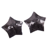 Maxbell 2 Pieces Women Sexy Nipple Cover Sequin Star Shape Pasties Lingerie  Black
