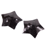 Maxbell 2 Pieces Women Sexy Nipple Cover Sequin Star Shape Pasties Lingerie  Black