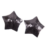 Maxbell 2 Pieces Women Sexy Nipple Cover Sequin Star Shape Pasties Lingerie  Black