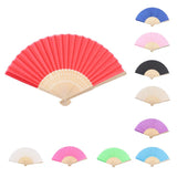 Silk Handheld Folding Fan Wedding Party Favor Fan with Gift Box Black