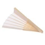 Max Silk Handheld Folding Fan Wedding Party Favor Fan with Gift Box White