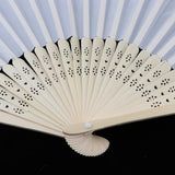 Max Silk Handheld Folding Fan Wedding Party Favor Fan with Gift Box White