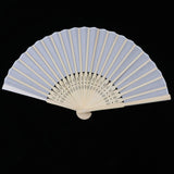 Max Silk Handheld Folding Fan Wedding Party Favor Fan with Gift Box White