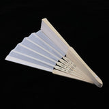Max Silk Handheld Folding Fan Wedding Party Favor Fan with Gift Box White