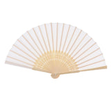 Max Silk Handheld Folding Fan Wedding Party Favor Fan with Gift Box White