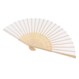 Max Silk Handheld Folding Fan Wedding Party Favor Fan with Gift Box White