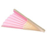 Max Silk Handheld Folding Fan Wedding Party Favor Fan with Gift Box Pink