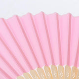 Max Silk Handheld Folding Fan Wedding Party Favor Fan with Gift Box Pink