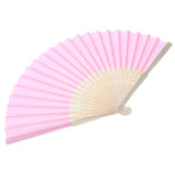 Max Silk Handheld Folding Fan Wedding Party Favor Fan with Gift Box Pink