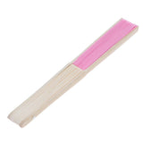Max Silk Handheld Folding Fan Wedding Party Favor Fan with Gift Box Pink