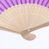 Silk Handheld Folding Fan Wedding Party Favor Fan with Gift Box Purple