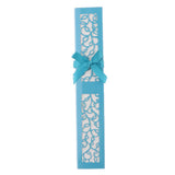 Max Silk Handheld Folding Fan Wedding Party Favor Fan with Gift Box Sky Blue