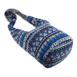 Bohemian Sling Crossbody Shoulder Bag Hippie Gypsy Zip on Top Bag Blue