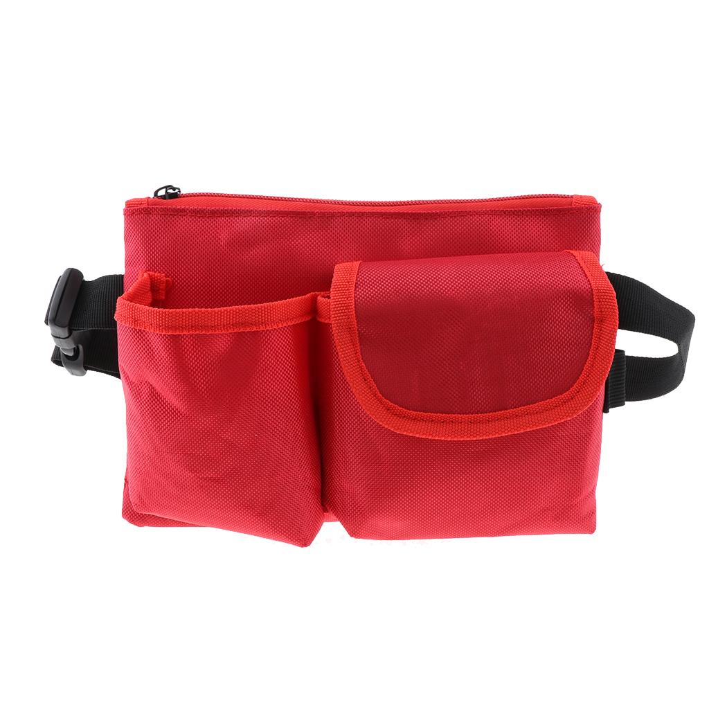 Heavy Duty Waist Belt bag Adjustable Tool Bag Waterproof Hip Bum Pouch Red