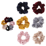 Silk Feel Hair Scrunchies Elastic Hair Ties Soft Hair Bow Ponytail Holder Yellow