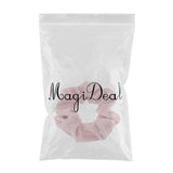 Silk Feel Hair Scrunchies Elastic Hair Ties Soft Hair Bow Ponytail Holder Pink