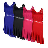 Max Latin Tassel Dance Dress Fringe Stage Performance Costume Dancewear M Red