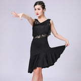 Max Latin Tassel Dance Dress Fringe Stage Performance Costume Dancewear L Black