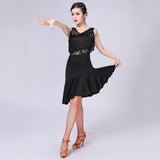 Max Latin Tassel Dance Dress Fringe Stage Performance Costume Dancewear L Black