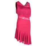 Max Latin Tassel Dance Dress Fringe Stage Performance Costume Dancewear L Pink