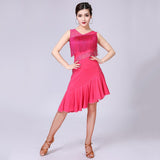 Max Latin Tassel Dance Dress Fringe Stage Performance Costume Dancewear L Pink