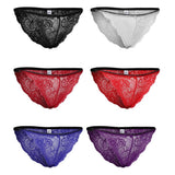 Maxbell Women's Bikini Lace Panties Lingerie Hipster Briefs Underwear M White