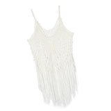 Max Womens Lace Crochet Hollow Out Beach Short Dress Swimwear Cover Up M White