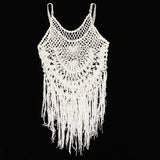 Max Womens Lace Crochet Hollow Out Beach Short Dress Swimwear Cover Up M White
