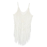 Max Womens Lace Crochet Hollow Out Beach Short Dress Swimwear Cover Up M White