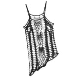 Women Crochet Lace Bikini Swimsuit Cover Up Hollow Out Beach Dress Black M