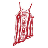 Max Women Crochet Lace Bikini Swimsuit Cover Up Hollow Out Beach Dress Red M
