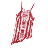 Max Women Crochet Lace Bikini Swimsuit Cover Up Hollow Out Beach Dress Red M