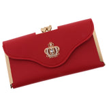 Max Diamante Crown Buckle Wedding Party Prom Evening Clutch Purse Handbag Red