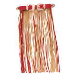 Max Women Punk Fringed Skirt PU Leather Tassels Long Dress Orange-Gold Buckle