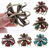 Vintage Rhinestone Crystal Flower Hair Claws Hair Clips Hairpin Champagne