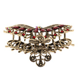 Max Women Large Hair Claw Jaw Clip Metal Rhinestones Crystal Hairpin Red