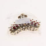 Max Women Large Hair Claw Jaw Clip Metal Rhinestones Crystal Hairpin Red