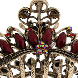 Max Women Large Hair Claw Jaw Clip Metal Rhinestones Crystal Hairpin Red