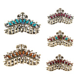 Max Women Large Hair Claw Jaw Clip Metal Rhinestones Crystal Hairpin Red